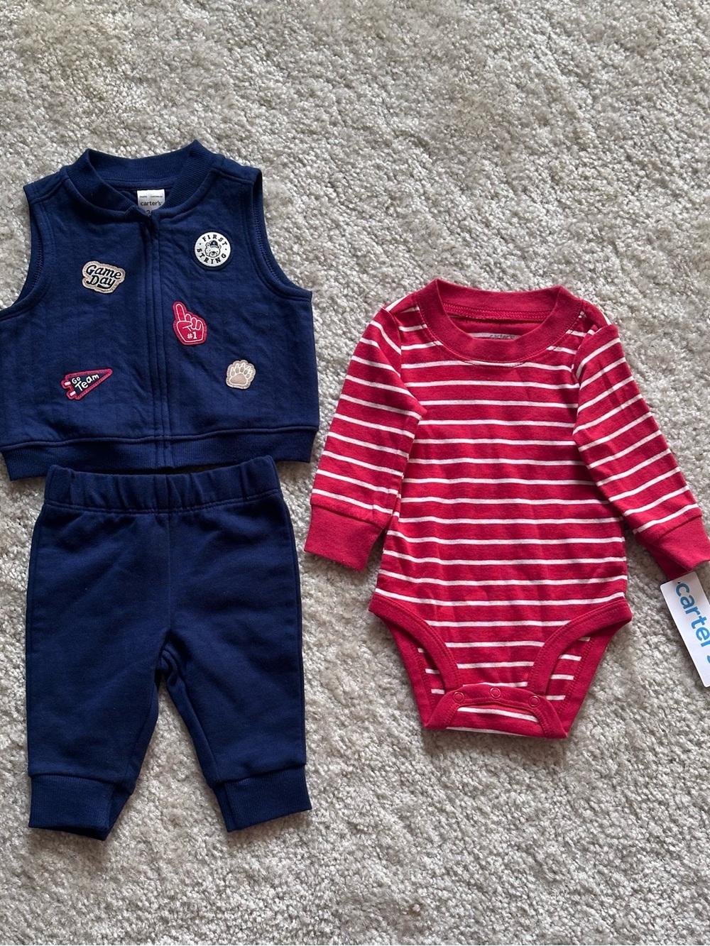 Carter's - Baby Boy 3-Piece Game Day Little Vest Set